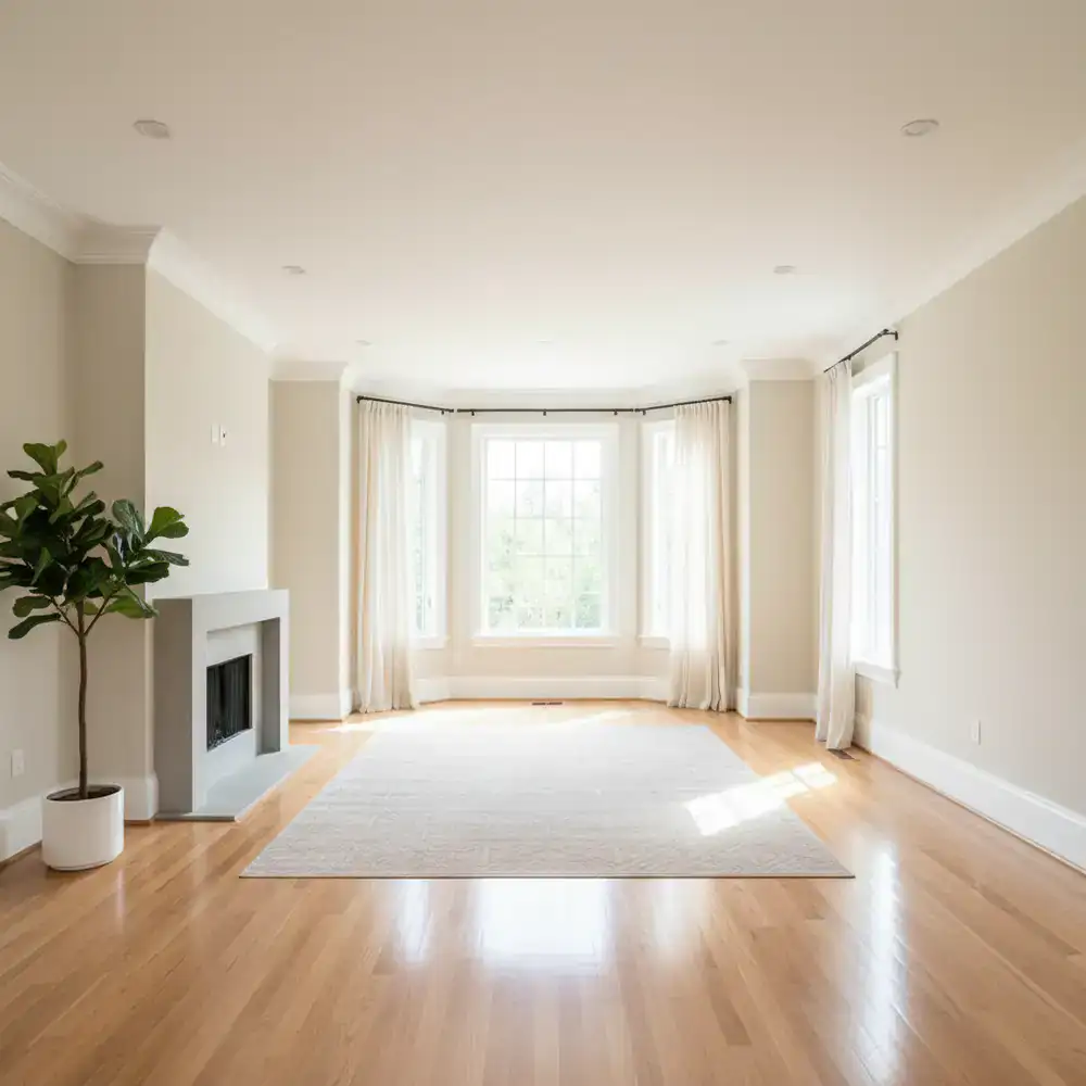 Freshly cleaned empty living room